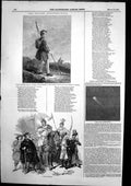 Old Antique Print Polish Insurgents Horseback Polish Volunteer Sword 1846 19th