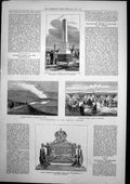 Antique Old Print Suleimans Camp Kadikeui Monument Dead Hms Thunderer 1877 19th