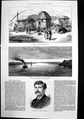 Antique Old Print War Danube Braila Wallachian Village V Bromley Artist 1877