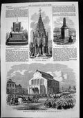 Old Antique Print Revolution Bucharest Platz Theatre Buxton Memorial 1866 19th