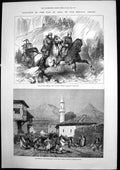Original Old Antique Print Exodus Erzeroum ArnKemball Capt Norman Cossacks 1877