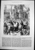 Original Old Antique Print Enlisting Volunteers Turkish Army Roumelia 1877 19th