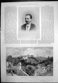 Original Old Antique Print Count Taafe Austro Hungarian Trebizond Walls 1895
