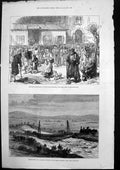 Old Print Destruction Railway Bridge Waltham Latin Hospital Pancaldi1878 19th