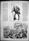 Old Antique Print Ralph Gosset Fleet Street Election Rush Newspapers 1885 19th
