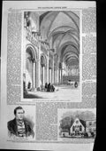 Old Antique Print Queen Matildas Church Caen Normandy Henry Bonner 1859 19th