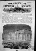Original Old Antique Print Illumination Bourse Paris Birth Prince Imperial 1856