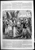 Old Antique Print Revolution Paris Celebrating Proclamation Republic 1870 19th