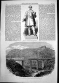 Old Print Statue A D'Epinay Port Louis Mauritius Grand River Bridge 1867 19th