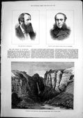 Original Old Antique Print Bishop Rochester ThorTransvaal Pilgrims Rest 1877