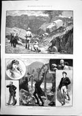 Old Print British South African Police Peoples Idol Olympic Theatre 1890 19th