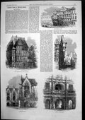 Antique Print Brunswick Market Place Canal Rath Haus Houses Cathedral 1864 19th