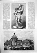 Old Print Berlin Centenary Art Exhibition Spring Festival Sculpture 1886 19th