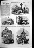 Old Antique Print Bamberg Cavalry Altenburg Bishops Palace Rathhaus 1866 19th