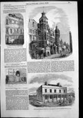 Original Old Antique Print Tomb Infant Daughter JamesWestminster Abbey 1857