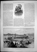 Original Old Antique Print German Emperor Voyage Charlottenburg Potsdam 1888