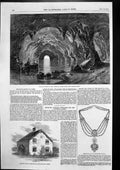 Antique Print Blue Grotto Capri Badge Chain Mayor Hull Cottage Labourer1857