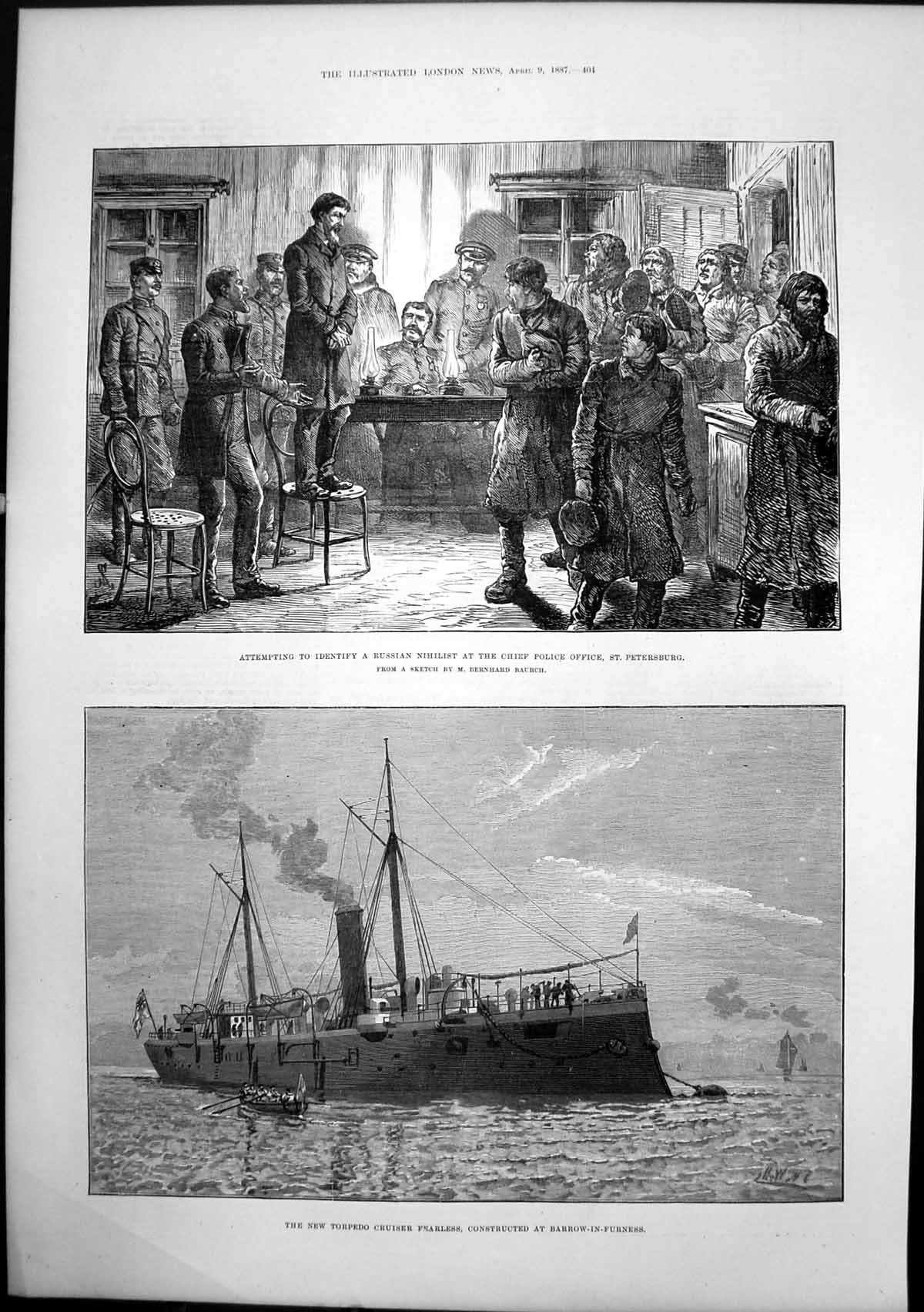 Old Russian Nihilist Police St Petersburg Torpedo Cruiser Fearless188 Victorian