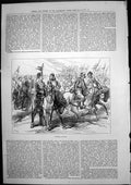 Original Old Antique Print Turkish Cavalry Serdar Ekrem Pashas Beys 1877 19th