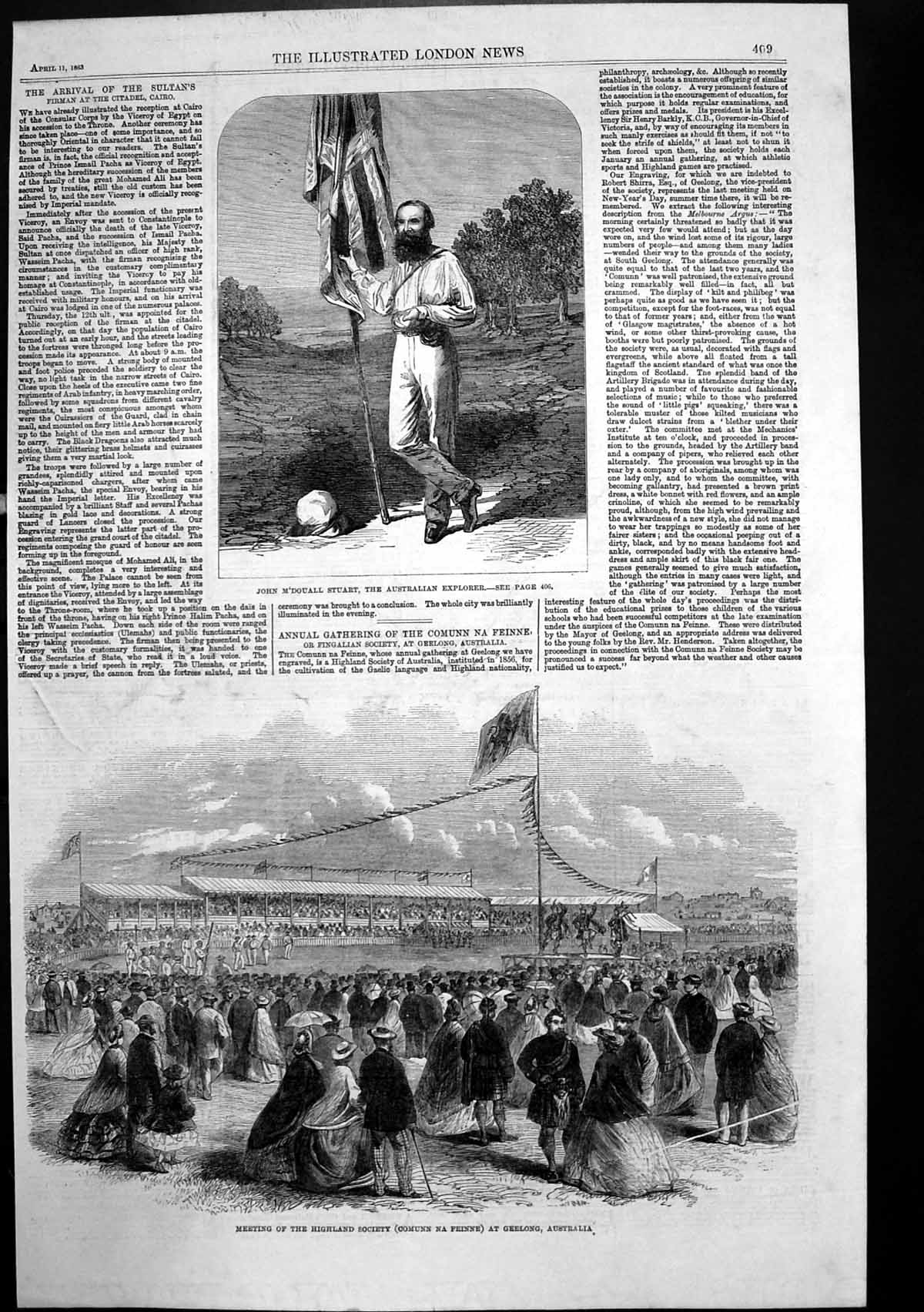 Antique Print Meeting Highland Society Geelong Australia John M Stuart 1863
