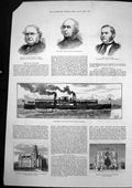 Antique Old Print Wesleyan Church Schools Malta Masonic School Dublin 1883 19th