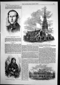 Old Antique Print Indian Chief North America Mr Fowler Bath Hospital 1859 19th