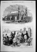 Antique Old Print Living Ease Strand Theatre Victoria Exhibition Sydney 1870