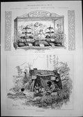 Antique Old Print Exhibition Victoria Case GNuggets Native Encampment 1886 19th
