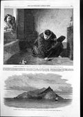 Antique Print Gathering Offerings Pitcairns Island South Pacific Ocean 1867