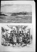 Antique Old Print Cape Coast Castle Summoning Bearers Cape Coast Castle 1874