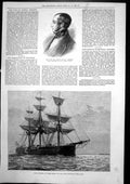 Old Antique Print Hms Triumph Fatal Explosion Ralph Bernal Osborne 1882 19th