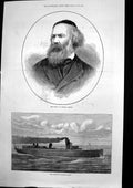 Original Old Antique Print Lightning Torpedo Vessel Late F W Topham Artist 1877