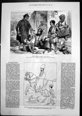 Antique Print Afghan Village Children Yakoob Khan Deposed Ameer Cabul 1879 19th