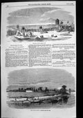 Old Antique Print Fort William Calcutta Mound Battery Before Delhi 1857 19th