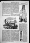 Antique Old Print Ancient Monument Suenos Stone Forres Moray Imaum Bala 1857