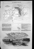 Antique Old Print Plan Intrenchments Cawnpore Map Delhi Position Forces 1857