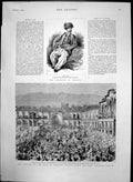 Antique Old Print Moussa Bey Arrival Shah Teheran Persia Crowd Maidan Top1889