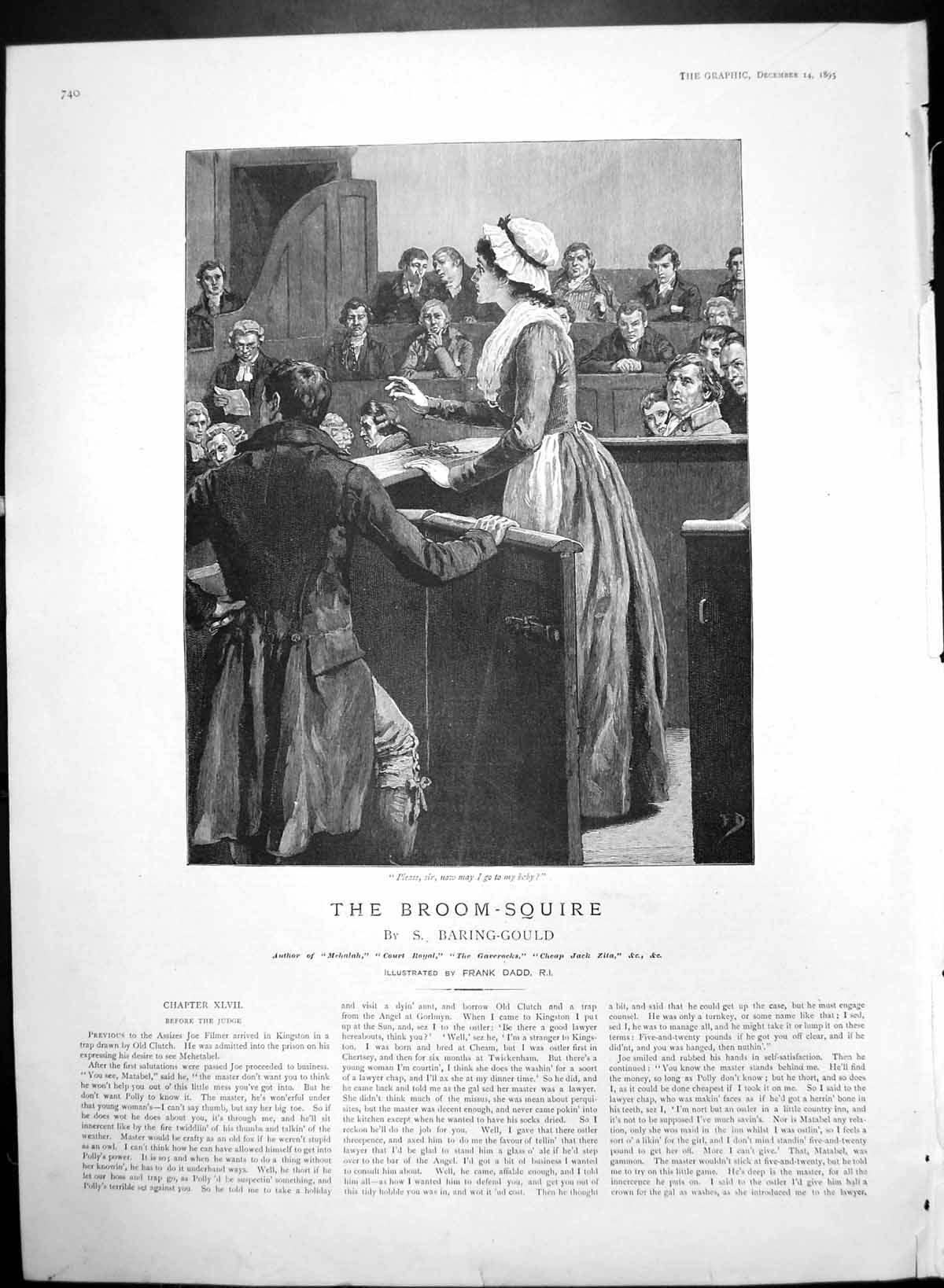 Original Old Antique Print Broom Squire S Baring Gould Lady In Court 1895 19th