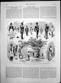 Original Old Antique Print Uniforms Costumes Ceylon Gun Lascar Corps 1892 19th