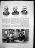 Antique Old Print Russian Famine Inside Poor Cottage Prince Hohenlohe 1892 19th
