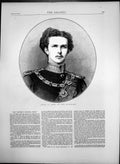 Original Old Antique Print Portrait Louis Ii King The Bavarians 1872 Victorian