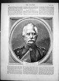 Original Old Antique Print General Von Steinmetz Veteran Wars First Empire 1870