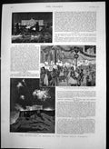Old Antique Print Festivities Greek Royal Wedding Acropolis Palace 1889 19th
