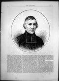 Original Old Antique Print Mgr Guibert Archbishop Paris 1872 19th