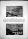 Original Old Antique Print The Atmosphere Simoom Mirage Seen At Paris 1873 19th