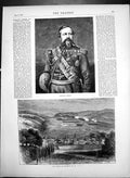 Original Old Antique Print General Leboeuf Attack On Saarbruck By French 1870
