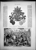Antique Old Print Sightseers Paris Fortifications Prussian Iron Cross 1870 19th