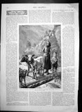 Old Antique Print Hopes The Family Sydney Hall Norway Herding Calves 1891 19th