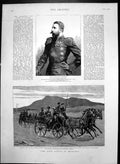 Antique Old Print Prince Alexander Bulgaria Prince Joseph Sophia Danube1886
