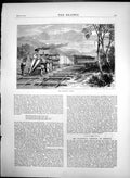 Original Old Antique Print Mr Peabodys Funeral America Train Carrying Body 1870